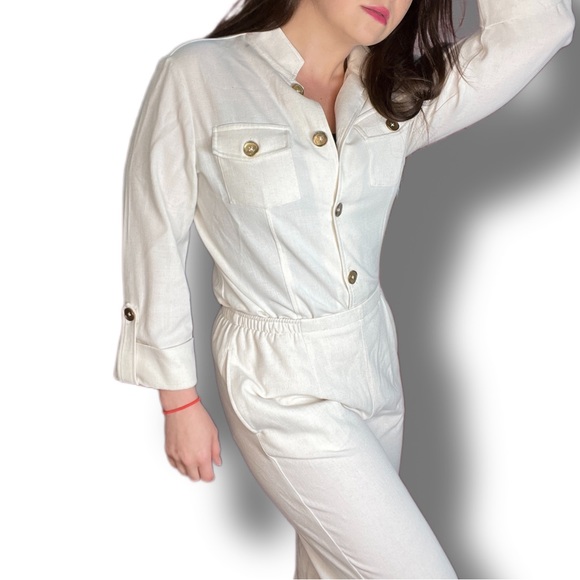 Draper’s and Damon’s Pants - Draper’s and Damon’s Off-White/Cream Linen Blend Two Piece Suit/Set